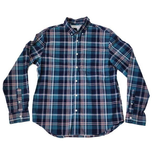 Teal Plaid Slim Fit Shirt - Picture 1 of 6
